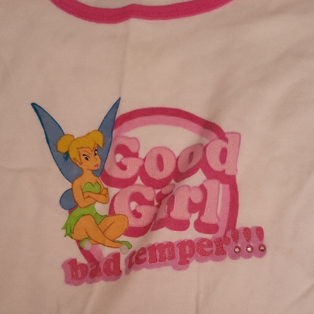 Tinkerbell Graphic Tee with Pink Accents